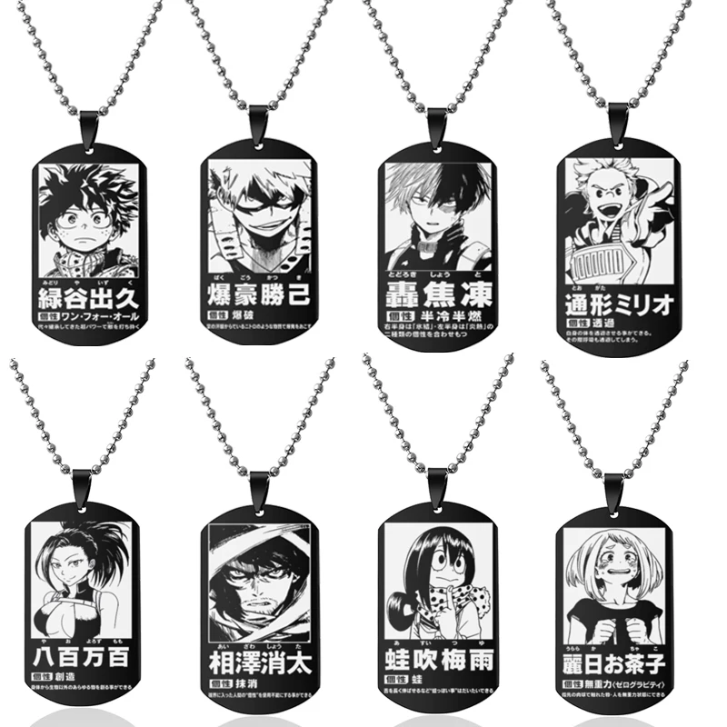Furoshiki - จี้สเตนเลสสตีลสำหรับแฟนๆเด็กสร้อยคออะนิเมะ My Hero Academia สร้อยคอ Midoriya