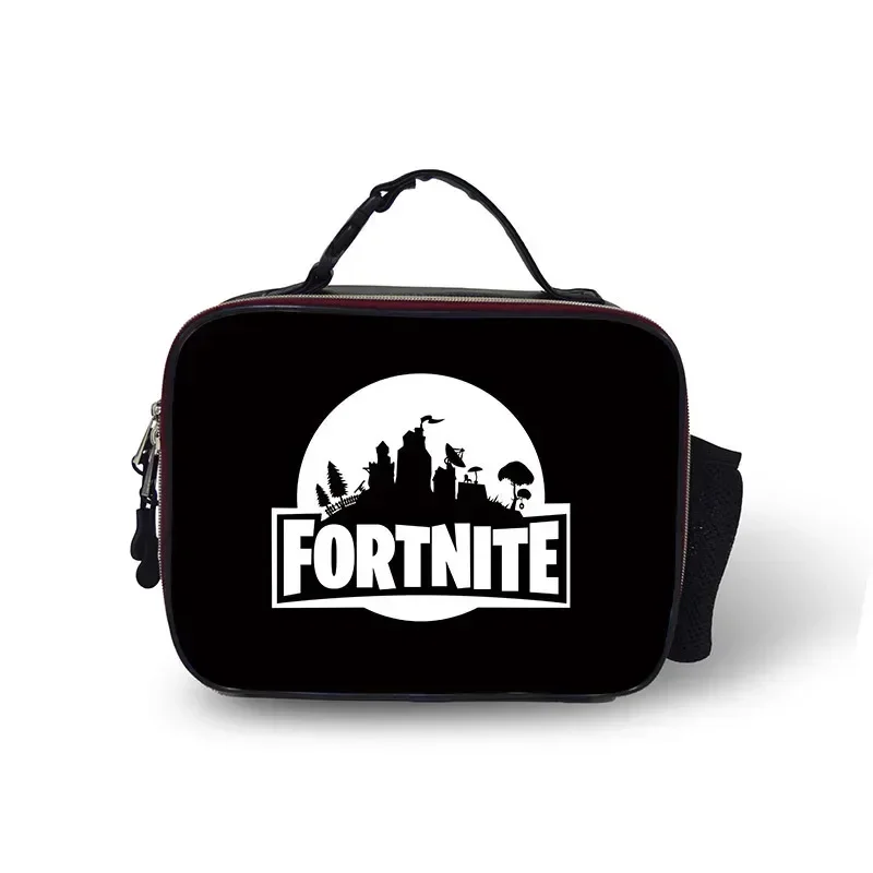 Bento Box - เกมฟอร์ทไนท์ กระเป๋าใส่อาหารกลางวันแบบหนังหุ้มฉนวนกันความร้อน กระเป๋าเบนโตะแบบหุ้มฉนวน ภาชนะใส่อาหาร ของขวัญวันเกิดแบบหุ้มฉนวน